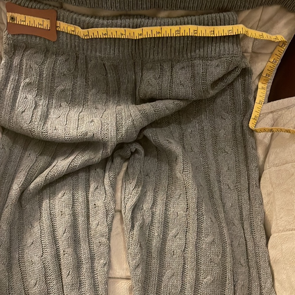 Gray Solid Knit Two Piece Pant Set - image 2